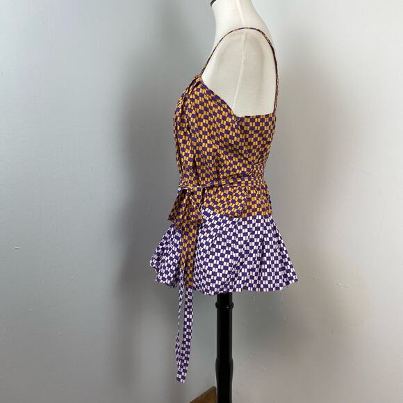 Marni Checkered Peplum Tank Top Size 42/6 - Picture 8 of 10